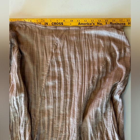 Chico’s Maxi Skirt Beige pleated cotton fabric with side zipper size 2 - Picture 5 of 8